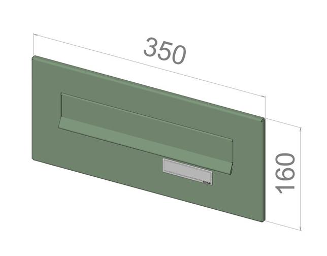 Čelní deska se jmenovkou ČD-1 k poštovní schránce do sloupku - RAL 9005