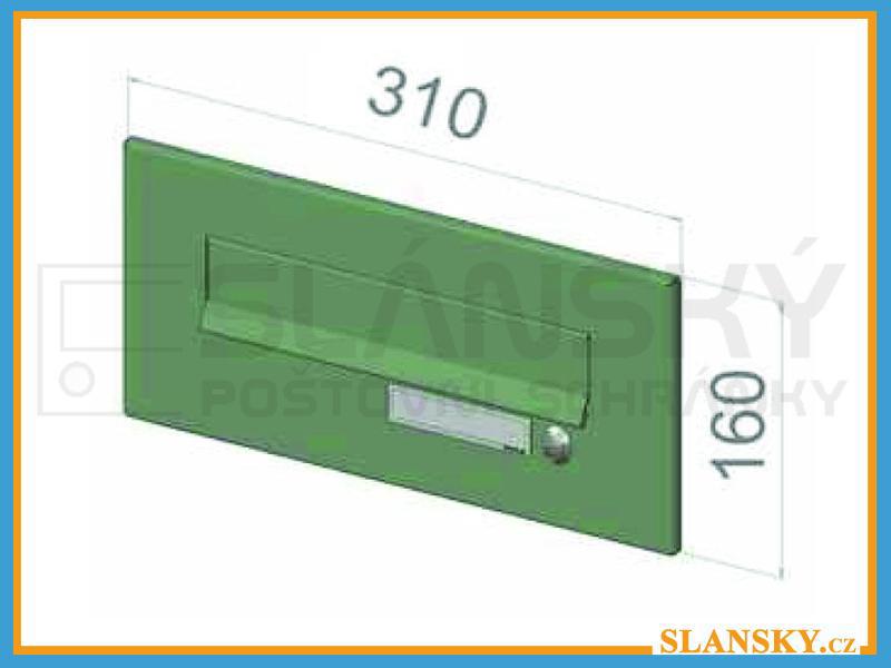 Čelní deska s 1x zvonkem a jmenovkou ČD-26 k poštovní schránce do sloupku 7016