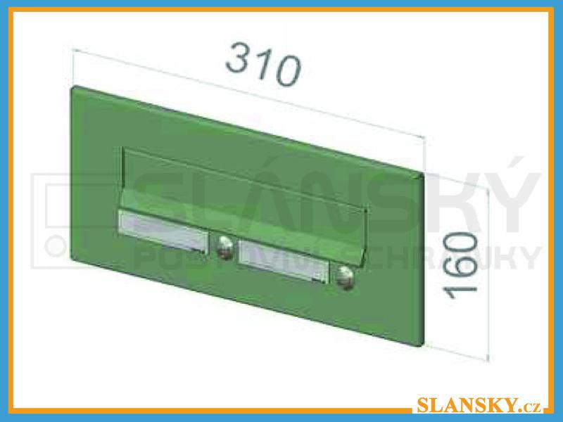 Čelní deska s 2x zvonkem a jmenovkou ČD-36 k poštovní schránce do sloupku 9005