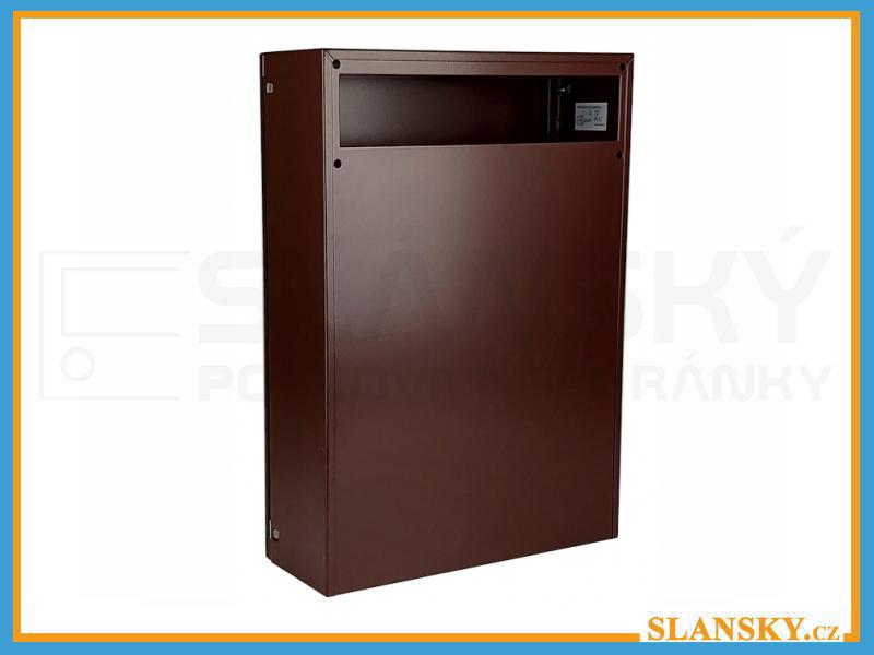 Uzamykatelná schránka 270x380x100 mm ke dveřnímu vhozu - RAL 8017 hnědá