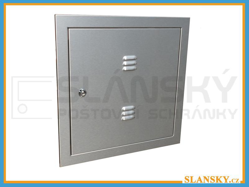Revizní dvířka na plynoměr s větracími žebry - HUP - 460x460 mm - NEREZ