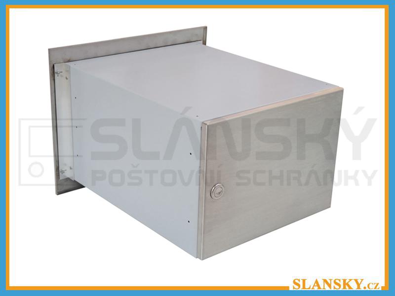 Poštovní schránka B-24 rovná do sloupku + čelní deska bez jmenovky - NEREZ