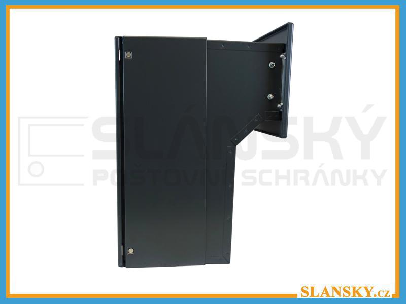 Poštovní schránka F-041 k zazdění do sloupku + čelní deska s 2x zvonkem ČD-3 - RAL 7016