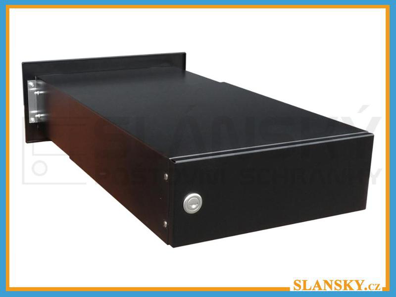 Poštovní schránka B-042 rovná k zazdění do sloupku + čelní deska bez jmenovky ČD-4 - RAL 9005