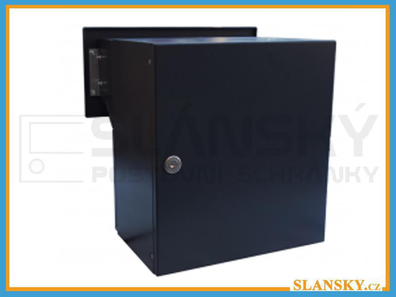 Poštovní schránka F-042 k zazdění do sloupku + čelní deska se jmenovkou ČD-1 - RAL 7016