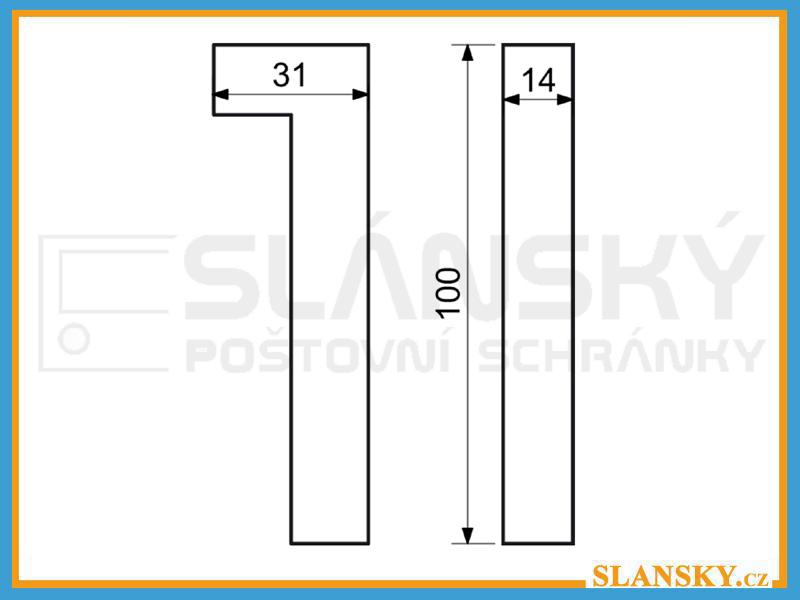 Domovní čísla 3D antracit - č. 1