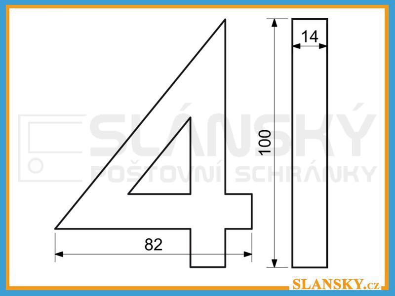 Domovní čísla 3D antracit - č. 4