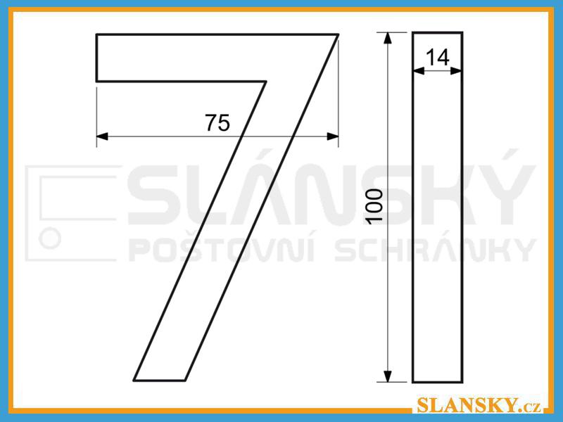 Domovní čísla 3D antracit - č. 7