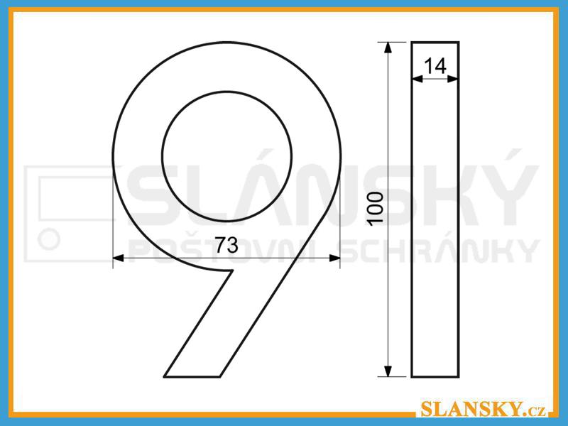 Domovní čísla 3D antracit - č. 9