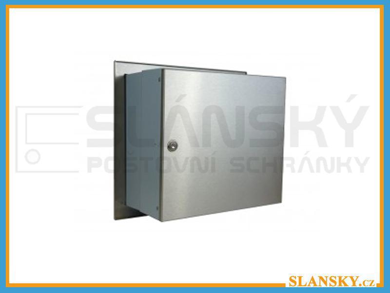 Poštovní schránka A041 k zazdění do sloupku + čelní deska se jmenovkou - NEREZ