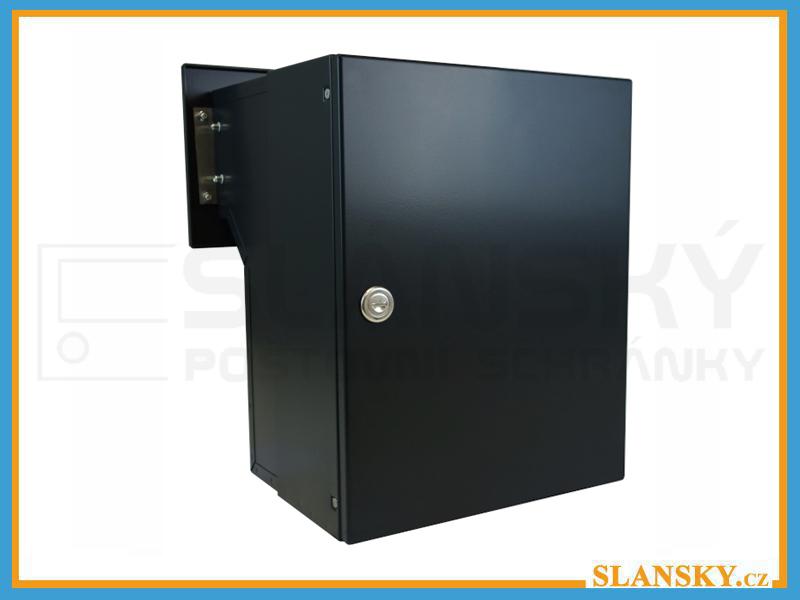 Poštovní schránka F-046 do sloupku + čelní deska s 2x zvonkem ČD-36 - 9005