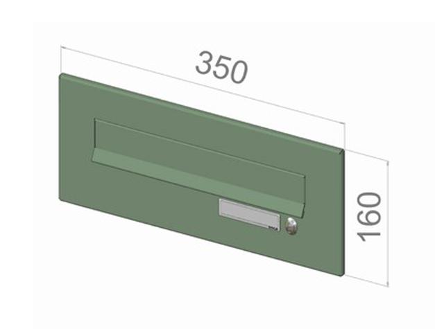 Čelní deska s 1x zvonkem a jmenovkou ČD-2 k poštovní schránce do sloupku - NEREZ
