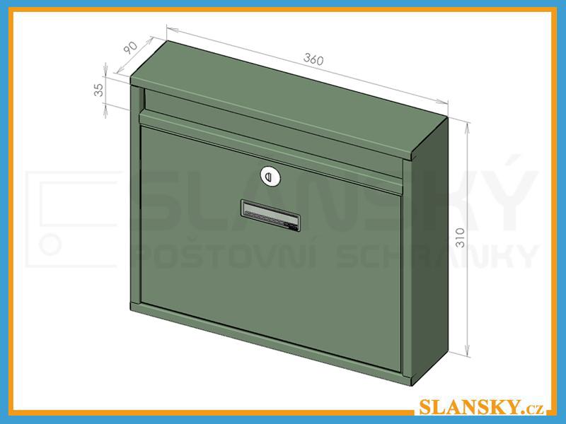 Poštovní schránka H-012 BASIC - RAL 8017 hnědá