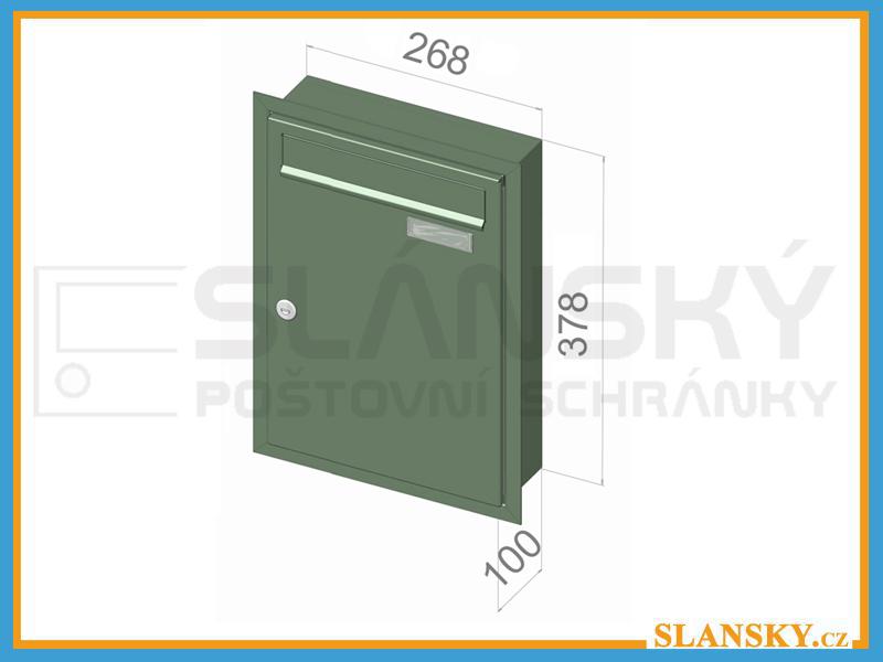 Poštovní schránka C-01 k zazdění do sloupku + orámování L profilem - NEREZ
