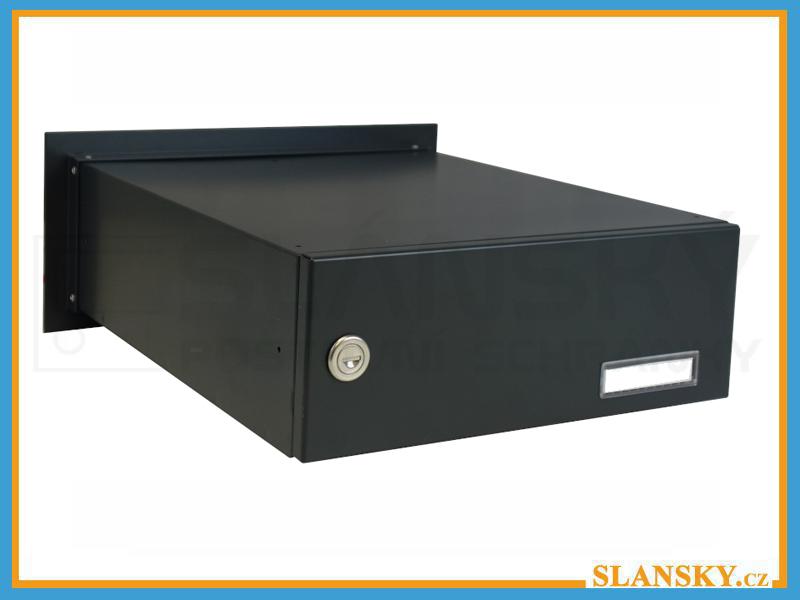 Poštovní schránka B-03 rovná do sloupku + orámování L profilem - RAL 7016