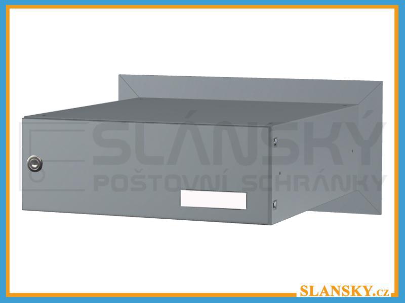 Poštovní schránka B-03 rovná do sloupku + orámování L profilem - RAL 7040