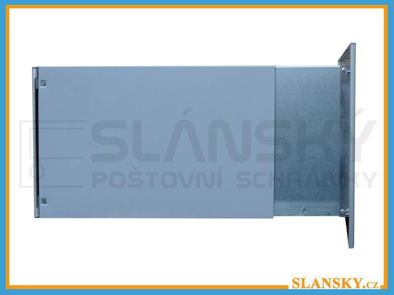 Poštovní schránka B-242 rovná do sloupku + čelní deska se jmenovkou - NEREZ