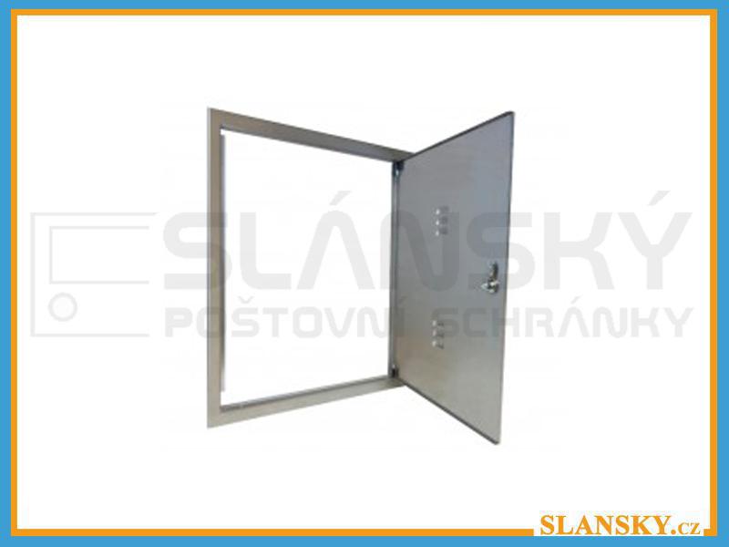 Revizní dvířka na plynoměr s větracími žebry - HUP - 470x730 mm - NEREZ