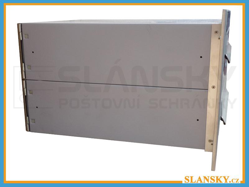2x Poštovní schránka B-04 rovná do sloupku + čelní deska se jmenovkou - NEREZ