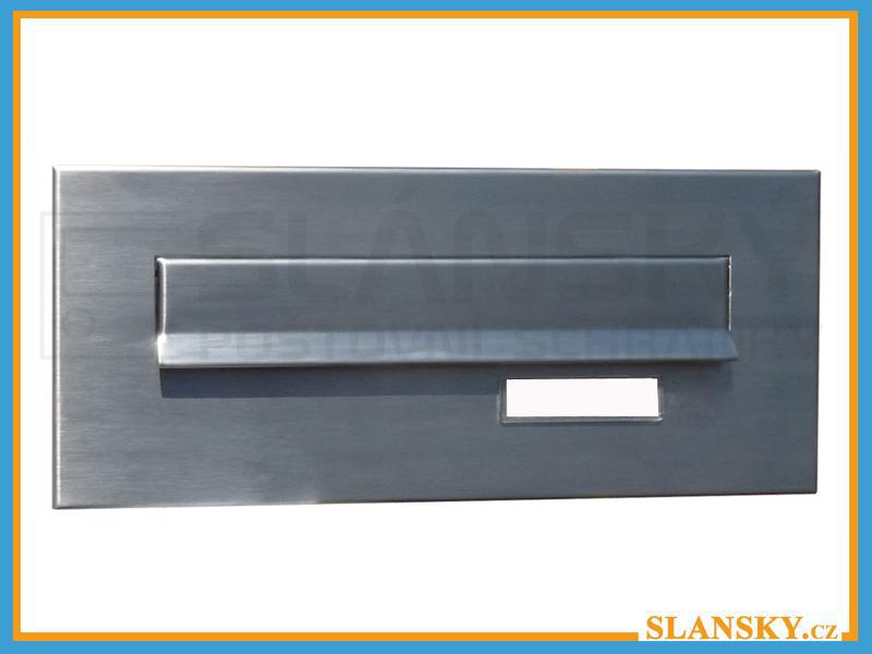 Poštovní schránka D-042 šikmá do sloupku + čelní deska se jmenovkou ČD-1 - NEREZ