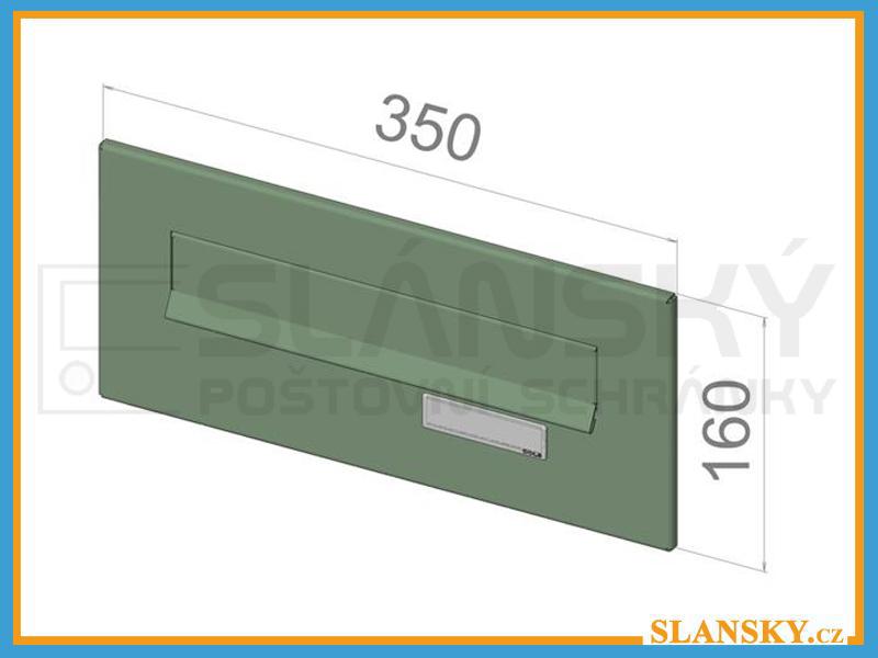 Čelní deska se jmenovkou ČD-1 k poštovní schránce do sloupku - RAL 7016