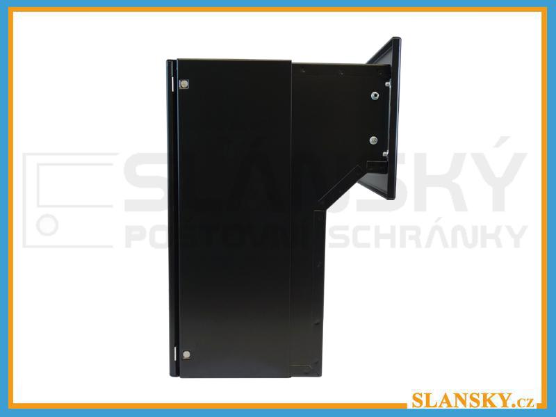 Poštovní schránka F-041 do sloupku + čelní deska se zvonkem ČD-2 - RAL 9005  