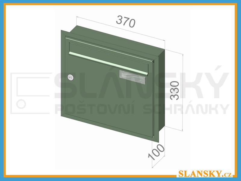 Poštovní schránka A-01 komplet NEREZ se jmenovkou k zazdění do sloupku + orámování 
