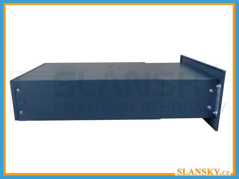 Poštovní schránka B-042 rovná k zazdění do sloupku + čelní deska se zvonkem ČD-2 - RAL 7016