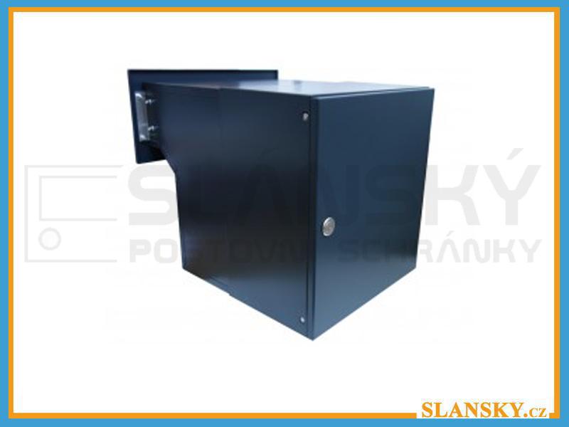 Poštovní schránka F-042 k zazdění do sloupku + čelní deska s 2x zvonkem ČD-3 - RAL 7016