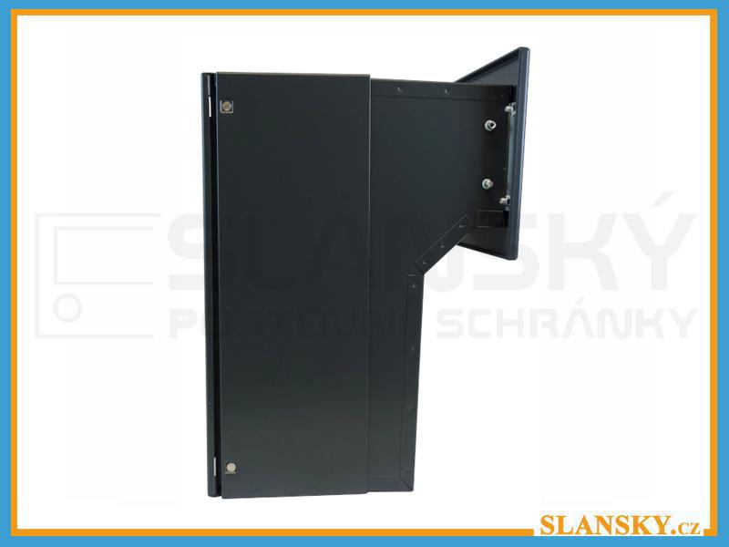 Poštovní schránka F-046 do sloupku + čelní deska s 2x zvonkem ČD-36 - 7016