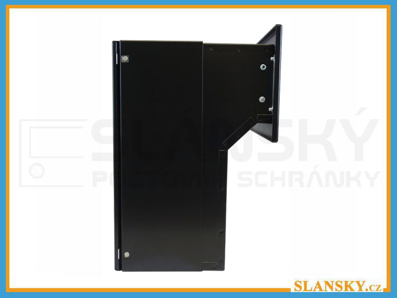 Poštovní schránka F-046 do sloupku + čelní deska s 2x zvonkem ČD-36 - 9005