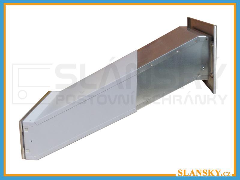 Poštovní schránka D-042 šikmá do sloupku + čelní deska se jmenovkou ČD-1 - NEREZ