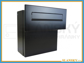 Poštovní schránka F-041 do sloupku + čelní deska bez jmenovky ČD-4 - RAL 9005 
