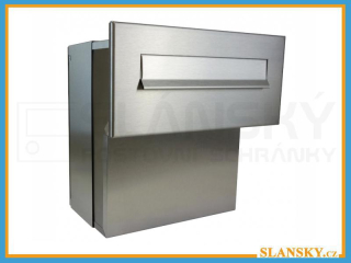 Poštovní schránka F-041 k zazdění do sloupku + čelní deska bez jmenovky ČD-4 - KOMPLETNÍ NEREZ