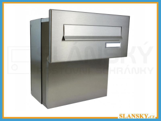 Poštovní schránka F-041 k zazdění do sloupku + čelní deska se jmenovkou ČD-1 - KOMPLETNÍ NEREZ