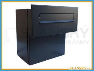 Poštovní schránka F-042 k zazdění do sloupku + čelní deska bez jmenovky ČD-4 - RAL 7016