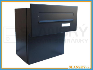 Poštovní schránka F-042 k zazdění do sloupku + čelní deska se jmenovkou ČD-1 - RAL 7016