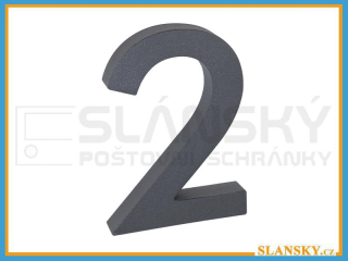 Domovní čísla 3D antracit - č. 2