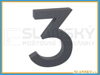 Domovní čísla 3D antracit - č. 3