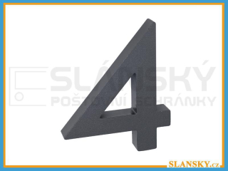 Domovní čísla 3D antracit - č. 4