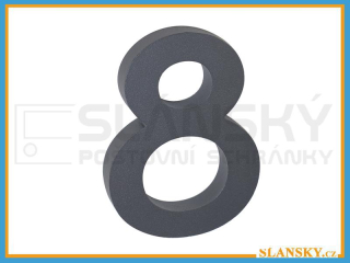 Domovní čísla 3D antracit - č. 8