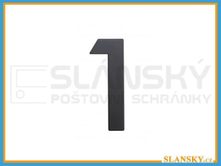 Nerezové číslo výška 75 mm - ČERNÉ č.1