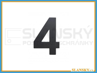 Nerezové číslo výška 75 mm - ČERNÉ č. 4
