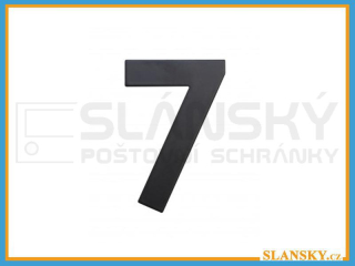 Nerezové číslo výška 75 mm - ČERNÉ č. 7