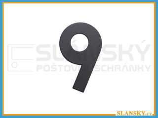 Nerezové číslo výška 75 mm - ČERNÉ č. 9