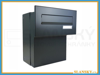 Poštovní schránka F-046 do sloupku + čelní deska se jmenovkou ČD-16 - 7016