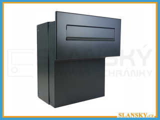 Poštovní schránka F-046 do sloupku + čelní deska bez jmenovky ČD-46 - 7016