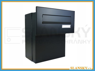 Poštovní schránka F-046 do sloupku + čelní deska se jmenovkou ČD-16 - 9005