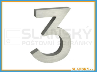 Domovní čísla 3D stříbrná - č.3