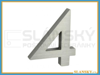 Domovní čísla 3D stříbrná - č.4